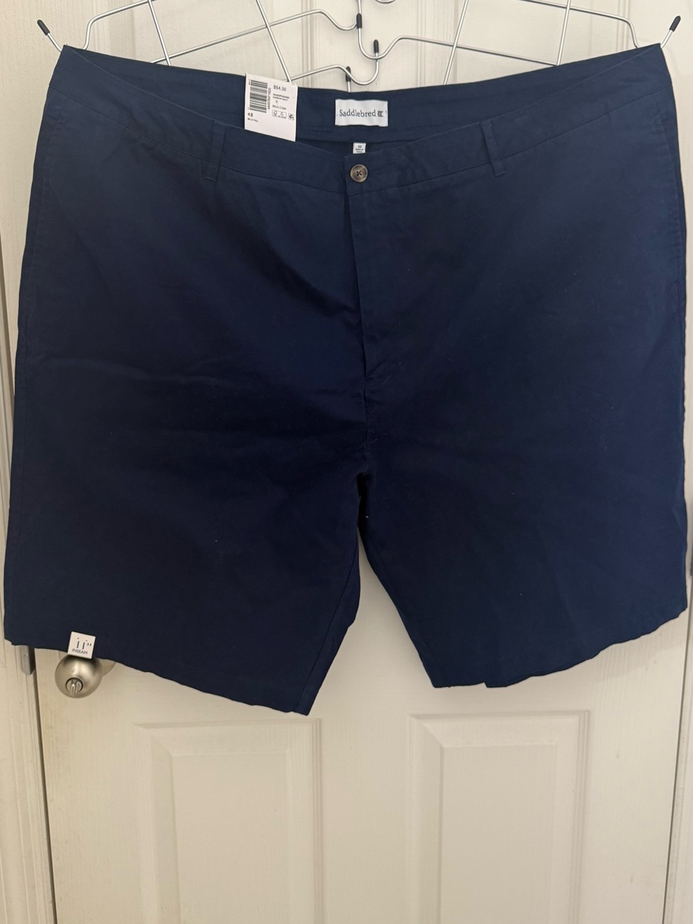 Saddlebred Men's Navy Flat-Front Shorts. Size 48.